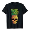 Pineapple Skull Funny Aloha Beaches Hawaiian Hawaii Goth Top Prevailing Anime T Shirts Cotton Men's Tops T Shirt Moto Biker. 