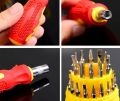 Screwdriver 31 in 1, Repairing Interchangeable Precise Screwdriver Tool Set Kit with Magnetic Holder for PC, Household Furniture, Tablet, Game, Console, Electronic Devices. 