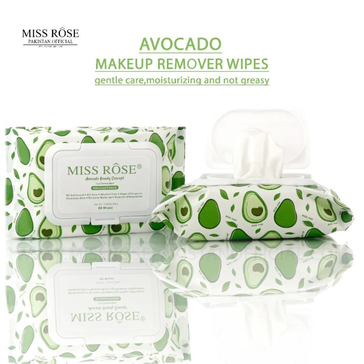 Miss Rose Avocado MakeUp Remover Wipes 80/pcs  200g 7505-022M