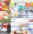 Kitchen Wash Tool Pot Dish Plastic Brush With Washing Up Liquid Soap Dispenser. 