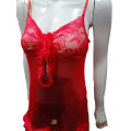 Women Net Lace Embroidery Lingerie Two Piece Night Dress Lingerie Set. 