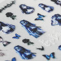 Nail Art Sticker Zombie Bride Patterns 5D Engraved Halloween 5D Relief Nail Art Water Sticker for Halloween. 