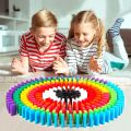 Wooden Domino Blocks 100 Pcs Colorful Educational Game for Kids. 