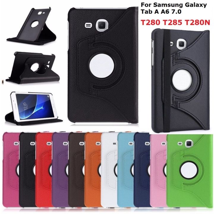 360 Rotation Coque for Samsung Galaxy Tab A A6 7.0 2016 SM-T280 T285 Case 360 Smart PU Leather Cover