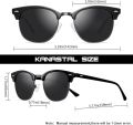 Semi Rimless Polarised Sunglasses Men Women Classic Horn Rimmed Frame UV400 Half Frame Shades. 