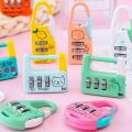 Mini Cute Cat Pattern Resettable 3 Digit Combination Travel Luggage Suitcase Code Lock, Random Color, Fancy Stationary. 