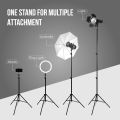 Aluminium 7 Feet Tripod Stand For Ring Light, Mobile Phones & DSLR Cameras - 360 Rotatable Portable & Adjustable 7 Ft Long Tripod With Mobile Holder & Ball Head - Best Use For Videography, Photography, Tiktok, Youtube, Studio Lighting, Equipment. 