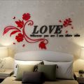Wooden LOVE Creative Decorative 3D Stereoscopic Wooden Wall Stickers living room Marriage room background wall decor sticker- Wooden Wall Decor best quality. 