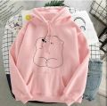 Pink Bear Fleece Full Sleeves Pull Over Hoodie. 