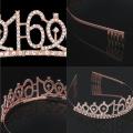 13th Birthday Crown for Girls & Official Teenager Birthday Decoration Set 16th Birthday Tiara Gifts for Teen Girls Rose Gold. 