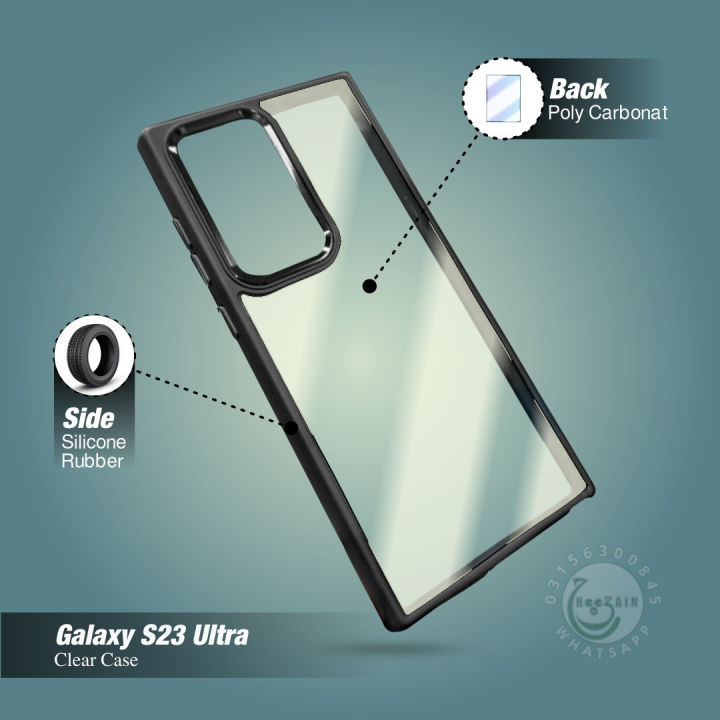 Galaxy S23 Ultra Clear Case with Black Border