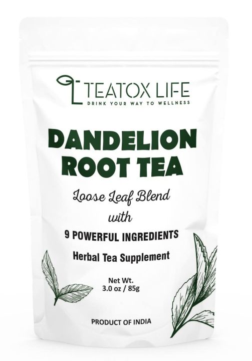 Dandelion Root Tea for Liver Cleanse Detox (pack of 1 85g) with Milk Thistle, Burdock Root, Licorice Root, Ginger Root, Turmeric Root| Helps Boost Immunity & Cleanse 85gm