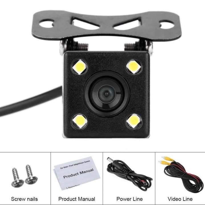 Universal 4 LED Car Rear View Night Vision Water Proof Camera | Daraz.pk