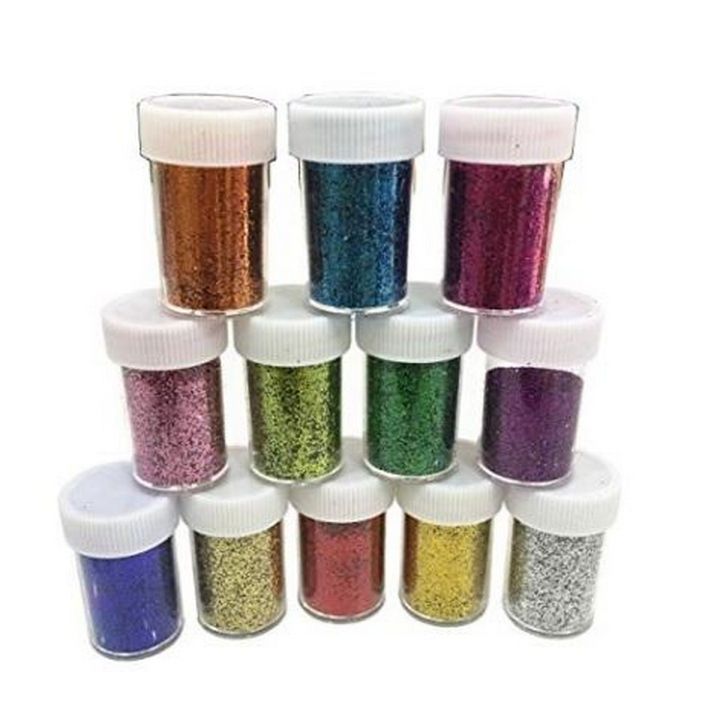 12%20Bottles%20Glitter%20Powder%20Sequins%20Loose%20Eye%20shadow%20Glitter%20Powder%20Shakers%20for%20Slime%20Scrap%20booking%20Holiday%20Crafts%20Face%20Body%20Nail%20Art%20-%20Image%202