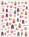 New Barbie Nail Art Stickers Cartoon Nail Art Accessories Disney Snow White Mermaid Princess 3D Stickers Nail Art Accessories. 