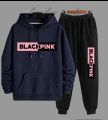 Blackpink Printed Fleece Full Sleeves Pull Over Hoodie & Trouser For Women & Girls. 