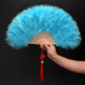 Handheld Marabou Feather Fan 1920s Vintage Style Flapper Hand Fan for Costume Party and Dancing Folding Craft Fan for Party Wedding Cosplay Home Decoration for Men Lady Girls. 