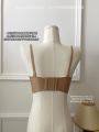 Summer new strapless underwear women's latex cotton inner cup inverted triangle openwork no mark glossy lift bra women's summer. 