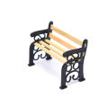 Dollhouse Park Wood Metal Bench Furniture Toys Fairy Garden Mini Courtyard Decor. 