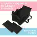 Baby Diaper Caddy Organizer Large Sturdy and Foldable Toy Storage Bin of Ideal Size with Strong Dividers and Even Stronger Base - Storage Container with Handles for Travel. 