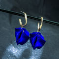 Resin Earrings Artistic Rose Petal Hoop Earrings. 
