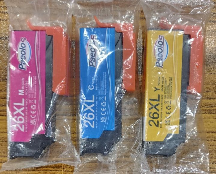 Paeolos 26XL Ink Cartridges for Epson Set of 3 cartridges