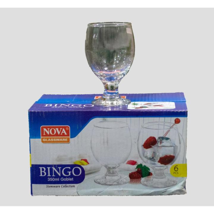 BEST Quality Nova Bingo ( 280 Ml ) Goblet Water Glass High Quality 6 PCs