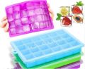 Easy Push Pop out Square Silicon Ice Cubes 15 Cubes Tray WITH LID. 