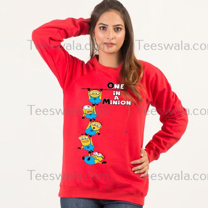 ONE IN A MINION RED Fleece Winter High Quality Sweatshirt For Women