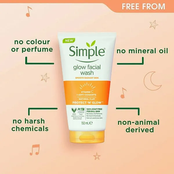 Simple Express Glow Clay Polish Face Wash 150ml – Deep Cleansing ...