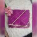 Dupatta Lace Net Dupatta Net Fabric - Purple - Net Dupatta for Girls / Ladies & Women - Chunri - Stole - Scarf. 