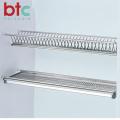 Heavy Duty Stainless Steel Plate and Dish Rack Adjustable 2 Layer Space Saving Storage for Kitchen Cabinets, Available in Multiple Sizes. 