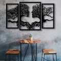 Tree Panel Women Hairs Flying Wooden Wall Art for home office shop or cafe.. 