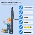 Multitool Pen Cool Gadgets, Novelty Pen with Stylus, Level, Rulers, Screwdrivers, Birthday Gifts for Dad Husband Yellow. 