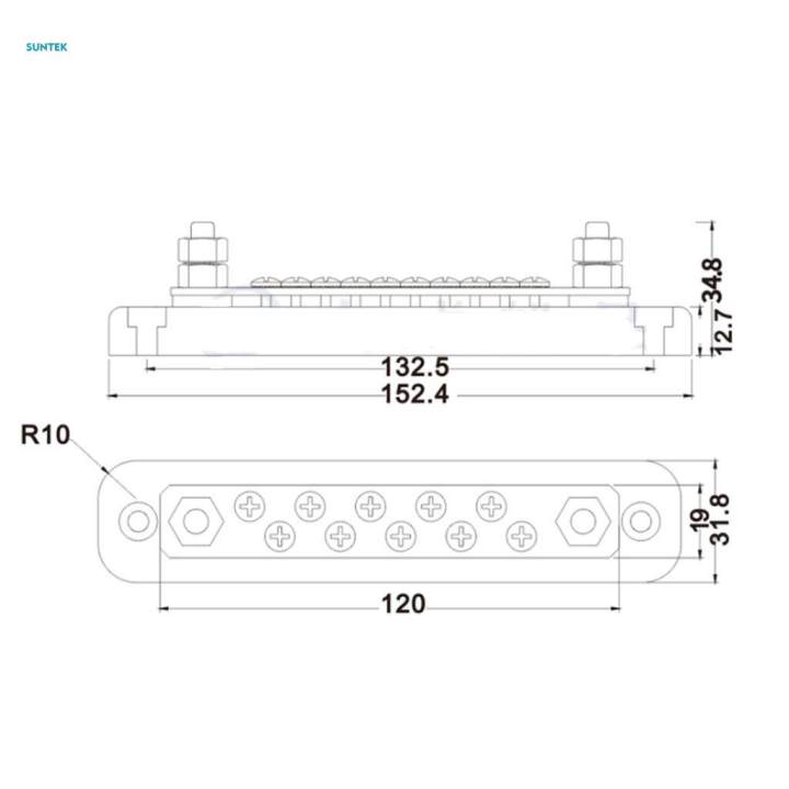 New Boat Marine Stainless Steel Bus-Bar Electrical Terminal Junction 10P