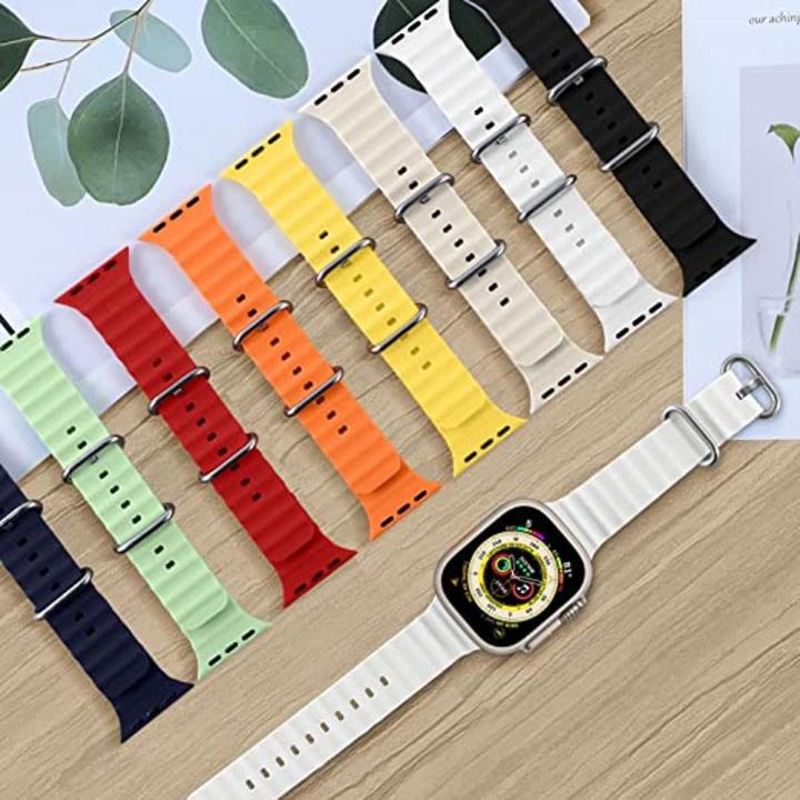 Silicone Ocean Band Strap for Smart Watch Ultra 8 7 6 5 4 SE 45mm 49mm 44mm 42mm