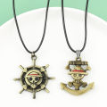 Anime One Piece Trafalgar Law Necklace Monkey D. Luffy Vintage Vintage Skull Pendant Necklace for Women Jewelry Choker. 