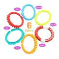 Baby Toys Rainbow Circle Chain Ring Teether Teething Toys Kids Bed Hanging Accessories Gift,6 pcs. 