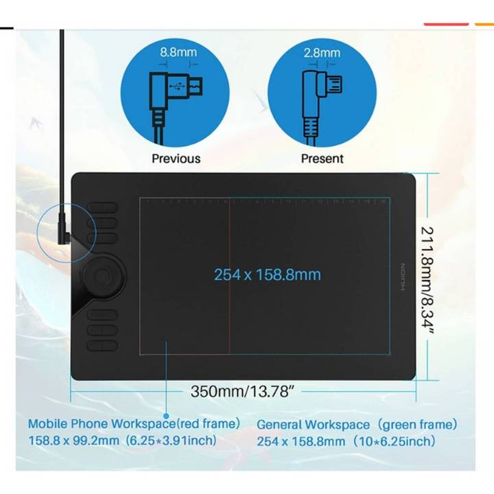 Huion Newest HS610 Graphic Tablet Android Support digital drawing ...