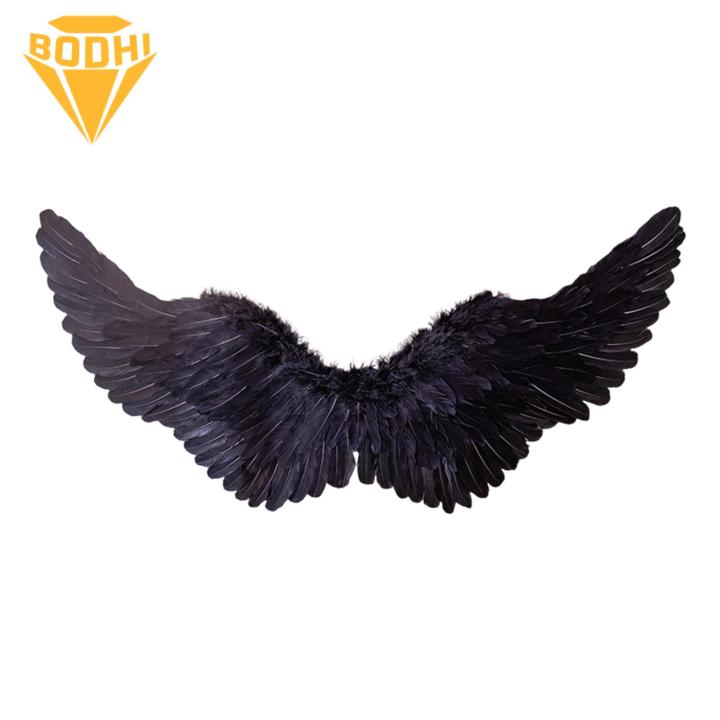 Angel Feather Wings Colorful Feather Angel Wing Prop for Halloween Cosplay Role-playing Party Dance Bright Colors Good Detail Elastic Band Stage Show Performance High-temperature Sterilized Feathers