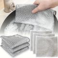 Multi-purpose Dish Rag, Stove Sink Wire Dishwashing Mesh Cloth, Steel Wire Scouring Pad, Household Cleaning Cloth,  Grid Non-stick Oil Rag, Kitchen Stove Dishwashing Pot Cleaning Tool, Kitchen Supplies. 