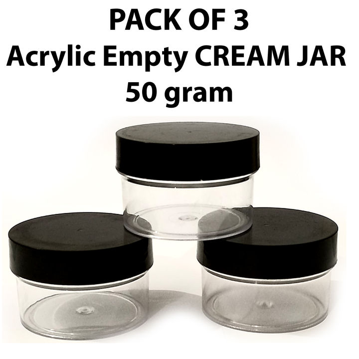 Empty Cosmetic Containers Cream Pot Jar Refillable Acrylic 50 gram