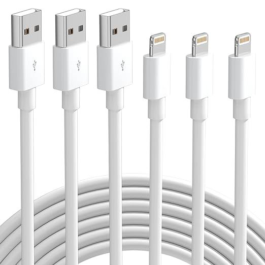 iPhone Charger Cable, 3 Pack Original USB to Lightning Cable Apple Certified 6ft - Fast iPhone Charging Cord for iPhone 12/11/11Pro/11Max/X/XS/XR/XS Max/8/7/6/5S/SE
