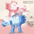 32 hole Bazooka Rocket Bubble Gun with Free New (4pc AA Cell) Exciting Bubbles with Ease/ 32 Holes Bubble Machine Gun With 1 Bubble Liquid Bottle & Tray/ Cell Operated New Bazooka Bubble Machine 32 Holes For Birthday Party/Pool Party Perfect For Gifting. 