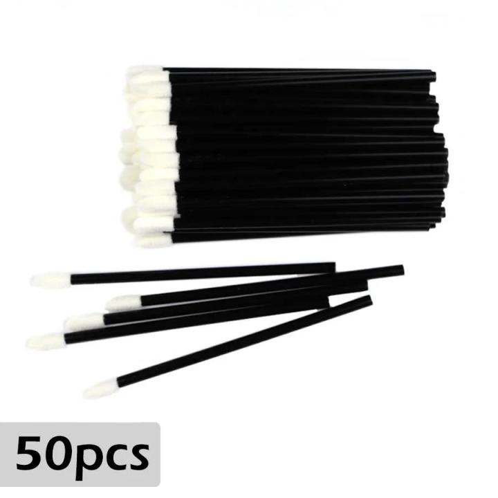 CNKESS Wholesale 50pcs Disposable Cosmetic Lip Brush Lipstick Lip Glossy Wands Pen Cleaner Applicator Makeup Brushes Tools