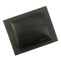 Dollar Size Black Plain Leather Wallet. 