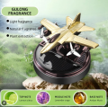 Bushineco Solar Car Fragrance rotarting Fighter Jet - Dark Green, Silver And Gold-. 