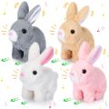 Electric Plush Rabbit Stuffed Bunny Interactive Soft Bunny Toy Mumble Walking & Sound Baby Educational Simulation Kids Cute Toy - 4 Different Colors - Best Gift For Toys Kids & Babies. 