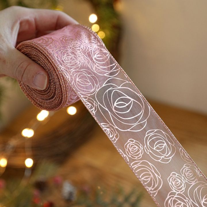 New 2m Christmas Ribbon DIY Xmas Gift Fabric Swirl Ribbon Lmitation ...