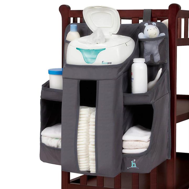Baby Nursery Organizer Diaper Caddy Hanging Diaper Organizer for Changing Table and Crib, Diaper Stacker and Crib Organizer,Dexbaby Diaper Caddy and Nursery Organizer for Baby Essentials, Gray